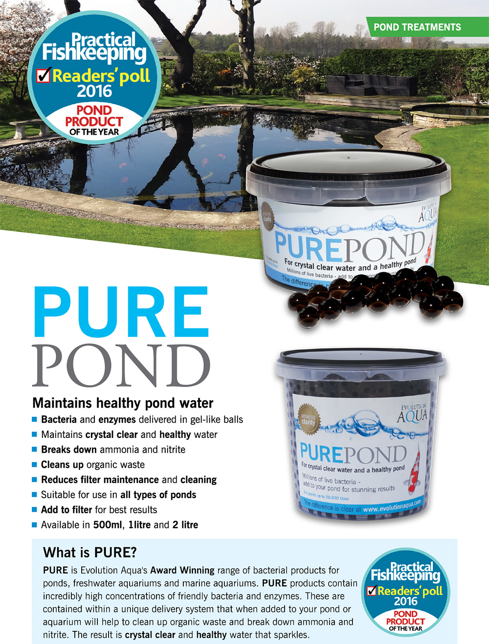 Evolution Aqua Pure POND Black Balls