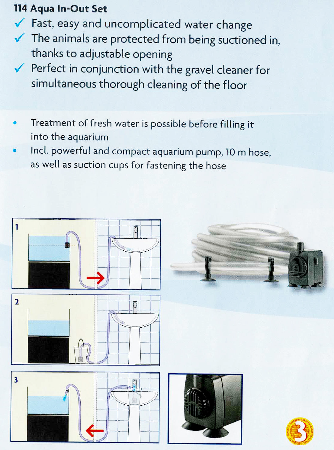 EDEN aqua in out set, sestava pro napouštění a vypouštění vody z akvárií a terárií