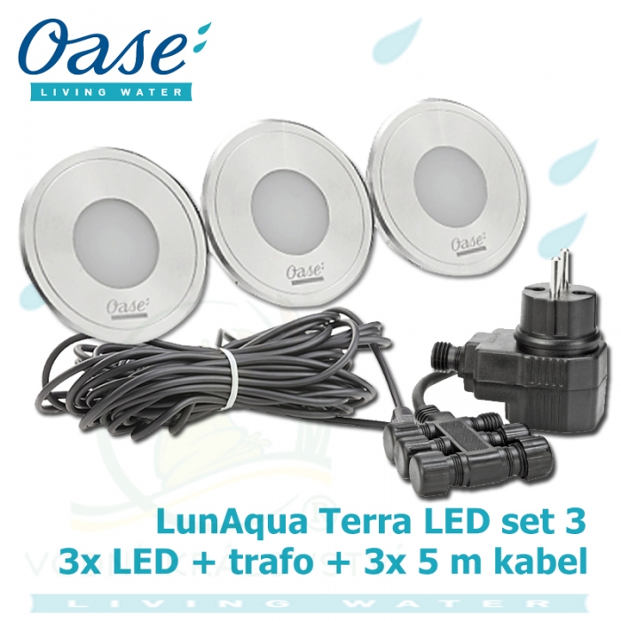 LunAqua Terra LED Set 3, 12 Volt 3xLED osvětlení s bílým světlem, pro  jakékoliv instalace - Vodní Království