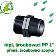 nipl 1, jezírková PP spojka přimá, šroubení externí 1
