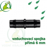 Spojka přimá PP 6 mm vzduchovací, hadičková