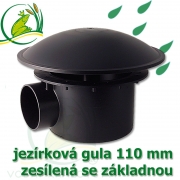 Gula - dnová vpusť 110 mm pro sání ze dna jezírka, gula jezírková, spodní sání 110 mm zesílená se základnou