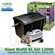 Velká kazetová filtrace GIANT XL SET 12000, filtrace+ponorné UV 36 Watt, čerpadlo High Stream 12000 litrů/hod., pro jezírka 20-60.000 litrů, vzduchovací kompresor, bakterie, minerální látky