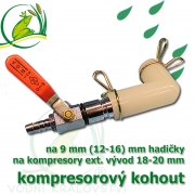 Kompresorový kohout, jednocestný na 9-13 mm hadičku