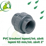 PVC šroubení 63 mm profi, rozpojitelné, lepení/interní závit 2, 10 bar
