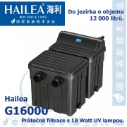 Hailea G16000-UVC 18 Watt, průtočná, dvoukomorová filtrace s 18 Watt UV, pro jezírka 8-24.000 litrů