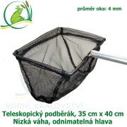 Teleskopický podběrák, čtverec 35 cm x 40 cm