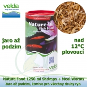 Nature Food 1250 ml/220 g Shrimps + Meal Worms, 58% přírodních proteinů, od 12°C, jaro až podzim, všechny druhy ryb