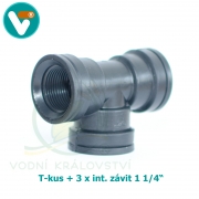 T-kus + 3 x int. závit 1 1/4 Inch 1 ks