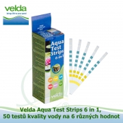 Velda Aqua Test Strips 6 in 1, 50 testů kvality vody na 6 různých hodnot, NOVÉ BALENÍ