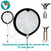KOI Teleskopický podběrák M, průměr 80 cm, teleskop 115 až 305 cm – VT Fish Net M