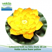 Lotosový květ na listu žluto-zelený 20 cm - Velda Lotus foam yellow