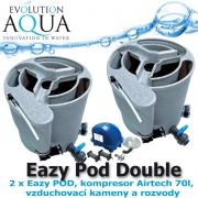 Eazy Pod Double, 2xEazy POD, kompresor Airtech 70l, vzduchovací kameny a rozvody, pro jezírka od 10-100 m3