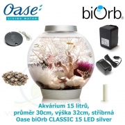 biOrb CLASSIC 15 LED stříbrná, zdarma bakterie na celý rok Pure Aquarium za 399 Kč, 45621, 72000