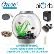 biOrb CLASSIC 60 LED stříbrná, zdarma bakterie na celý rok 2xPure Aquarium za 798 Kč, 45728, 72012