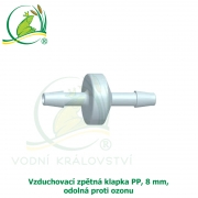 Vzduchovací zpětná klapka PP, 8 mm, odolná proti ozonu