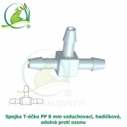 Spojka T-éčko PP 8 mm vzduchovací, hadičková, odolná proti ozonu