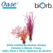 biOrb rostliny do akvária střední, červené a růžové, 2 kusy, výška 20 cm a 29 cm, dekorace do akvária-46058