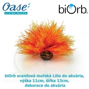 biOrb oranžová mořská Lilie do akvária, výška 11 cm, šířka 13 cm dekorace do akvária-46085