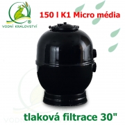 Tlaková filtrace 30 palců, K1 Micro BEAD 750 Individual, průměr 750 mm, pro jezírka 30-150 m3, 150 l K1 Micro