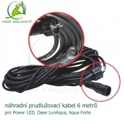 Kabel pro osvětlení Power LED, LunAqua a AquaForte, 6 metrů, prodlužovací i náhradní