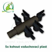Vzduchovací rozdělovač, rozdvojka, kohout plastový 5x, 9 mm hadičky