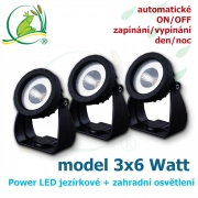 Power LED light 3x6 Watt automatic