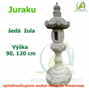 Japonská lampa Juraku, šedá žula, výška 120 cm
