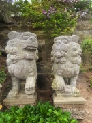 Pár lvů, šedá žula, 105 cm