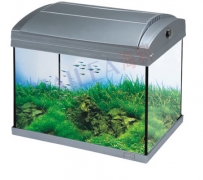 Hailea akvarijní komplet F20, stříbrné, akvárium 20 litrů s krytem + ZDARMA osvětlení + filtrace se vzduchováním