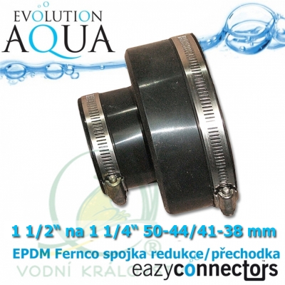 EA EPDM spojka 1 1/2 na 1 1/4, eazy connector pro spoj čehokoliv, redukce (přechodka), spoje 50-44 mm na 41-38 mm