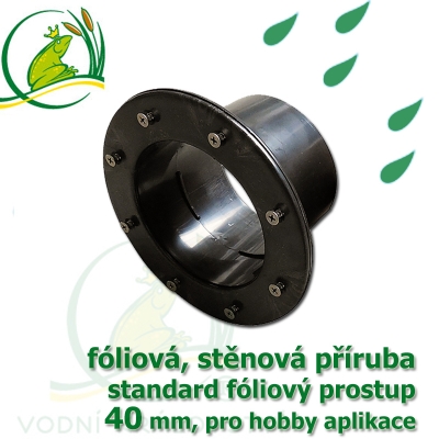 PVC příruba fóliová 40 mm, fóliový prostup standard  fóliová, stěnová přiruba standard 40 mm
