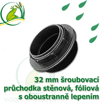 průchodka šroubovací stěnová 32 mm, plus, oboustranně lepící