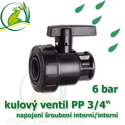 PP kulový ventil 3/4"