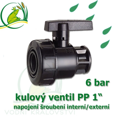 PP kulový ventil 1" interní-externí