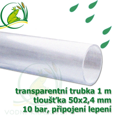 transparentní, kontrolní trubka 50 mm