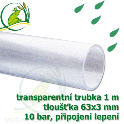 transparentní, kontrolní trubka 63 mm