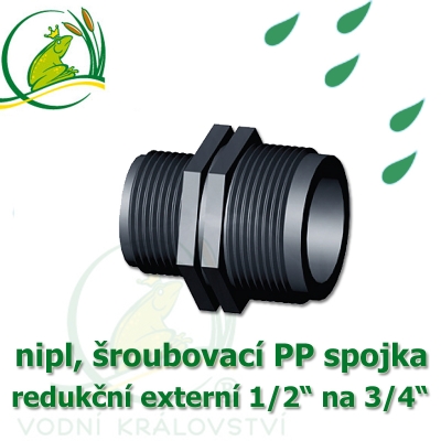 nipl PP, redukce 1/2" na 3/4"