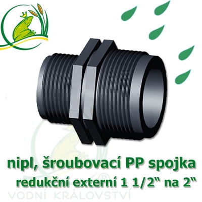 nipl PP, redukce 2" na 1 1/2"