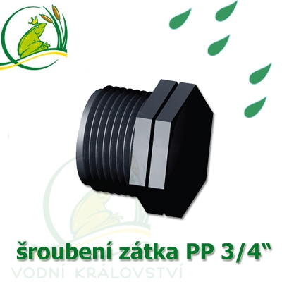 PP zátka s externím šroubením 3/4"