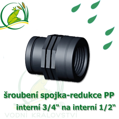 redukce PP, interní 3/4" na interní 1/2"