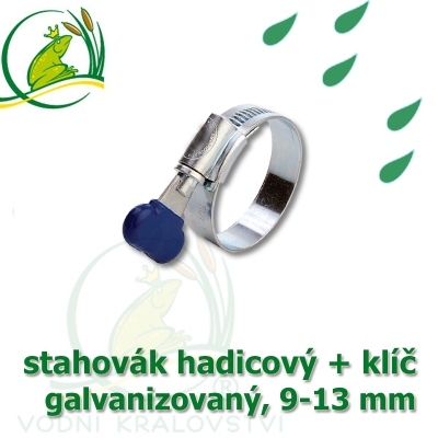 Stahovák pozink extra, 9-13 mm s klíčem, šíře 9,5 mm