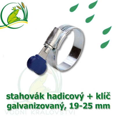 Stahovák pozink extra, 19-25 mm s klíčem, šíře 12 mm