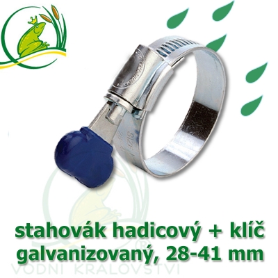 Stahovák pozink extra, 28-41 mm s klíčem, šíře 12 mm