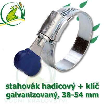 Stahovák pozink extra, 38-54 mm s klíčem, šíře 12 mm