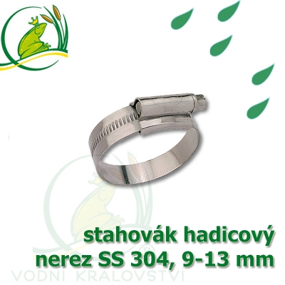 stahovák nerez 9-13 mm, "UK made" S304, šíře pásky 9,5 mm 