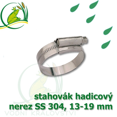 stahovák nerez 13-19 mm, "UK made" S304, šíře pásky 9,5 mm 