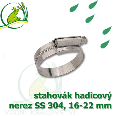 stahovák nerez 16-22 mm, "UK made" S304, šíře pásky 12 mm 