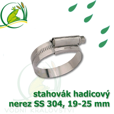 stahovák nerez 19-25 mm, "UK made" S304, šíře pásky 12 mm 