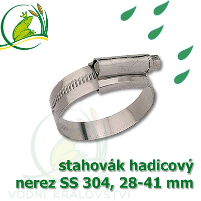 stahovák nerez 28-41 mm, "UK made" S304, šíře pásky 12 mm